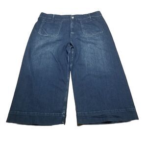 Pilcro Jeans Women Plus Size 22? The Skipper Wide Leg Stretch Blue Denim (44x24)